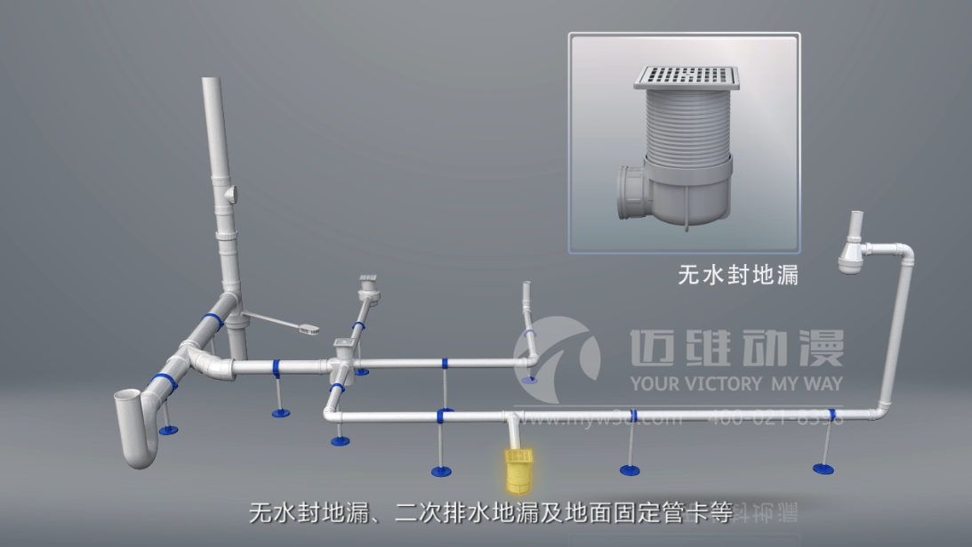 同層排水系統(tǒng)原理動(dòng)畫(huà)制作